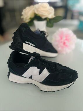 New Balance Women’s Black and White Retro Runner Sneakers — Platform Trail Style